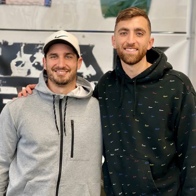 Ryan Nie with Matt Turner, the United States goalkeeper he has coached since high school